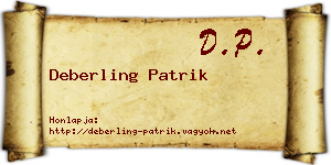 Deberling Patrik névjegykártya